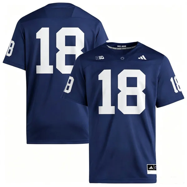 Penn State Nittany Lions #18 Benjamin Brahmer 2026 Adidas Navy Football Game Jersey 