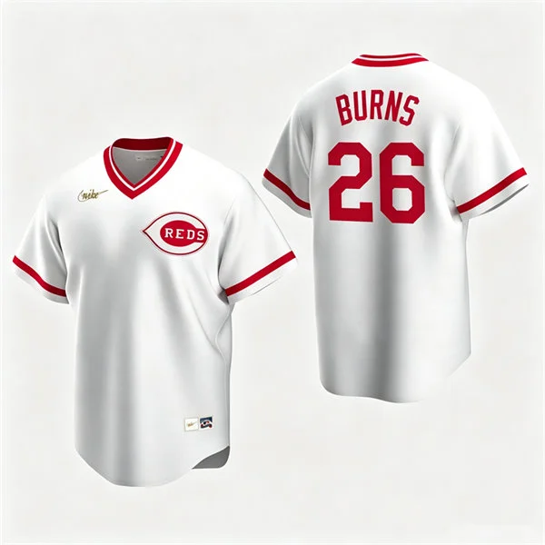 Men's Cincinnati Reds #26 Chase Burns Nike White Pullover Cooperstown Collection Jersey