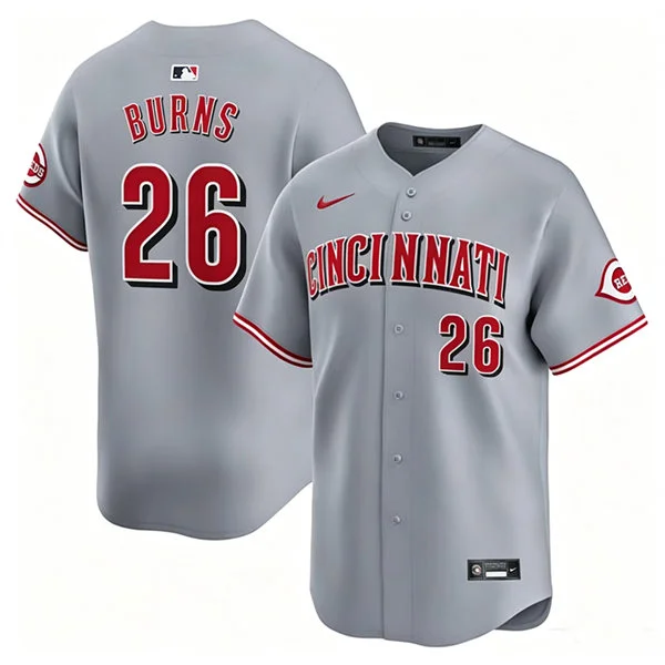 Men's Cincinnati Reds #26 Chase Burns Nike Road Gray Limited Jersey