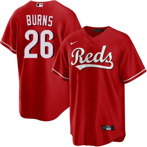 Men's Cincinnati Reds #26 Chase Burns Scarlet Alternate Reds Limited Jersey