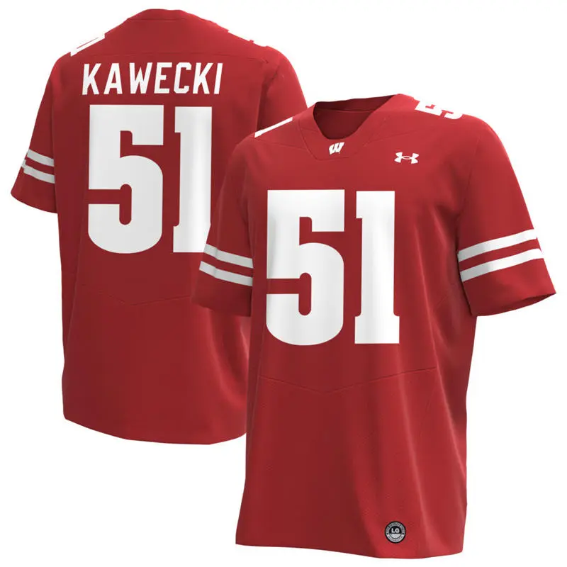 Wisconsin Badgers #51 Austin Kawecki Cardinal College Football Game Jersey