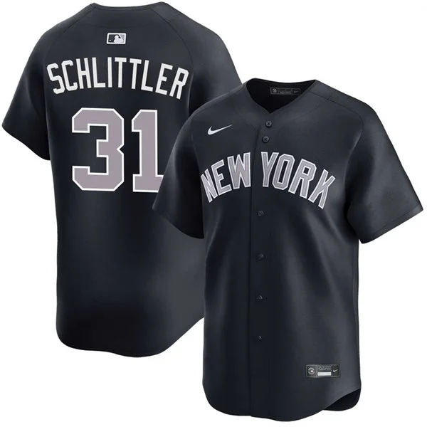 Men's New York Yankees #31 Cam Schlittler Nike Navy Alternate 2nd with Name New York Limited Jersey