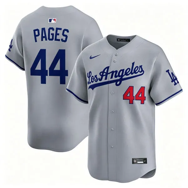 Mens Los Angeles Dodgers #44 Andy Pages Nike Gray Los Angeles Limited Player Jersey