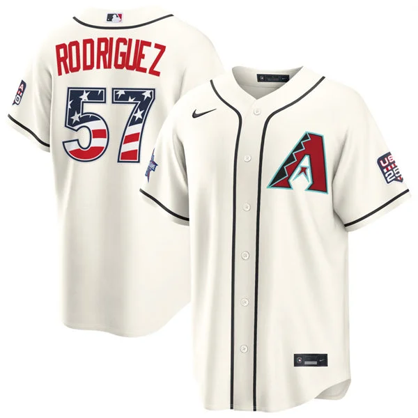 Mens Arizona Diamondbacks #57 Eduardo Rodriguez Nike Cream 2026 All-Star Edition Stars & Stripes Stadium Jersey