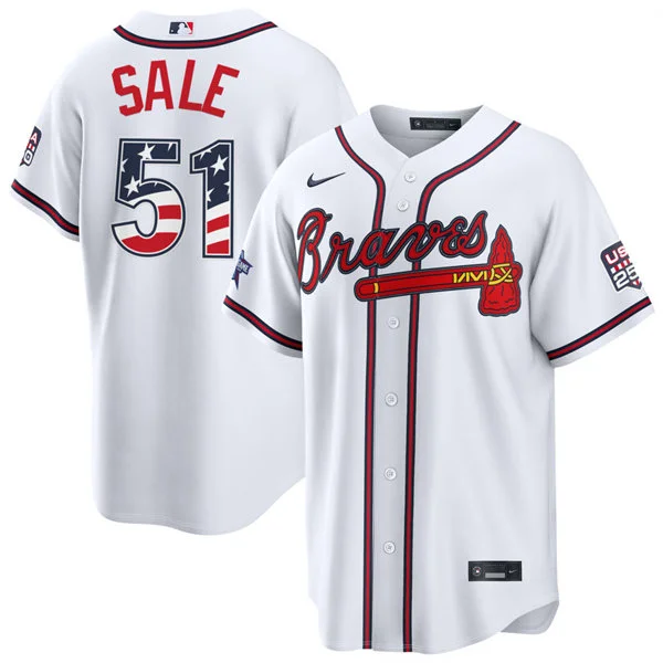 Mens Atlanta Braves #51 Chris Sale Nike White 2026 All-Star Edition Stars & Stripes Stadium Jersey