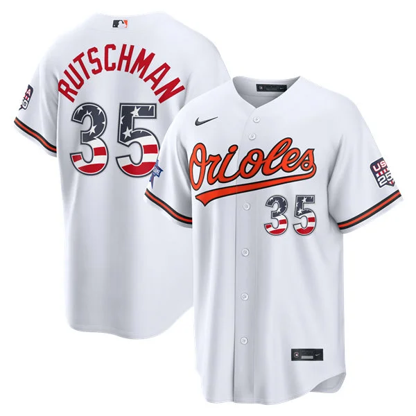 Men's Baltimore Orioles #35 Adley Rutschman Nike White 2026 All-Star Edition Stars & Stripes Stadium Jersey