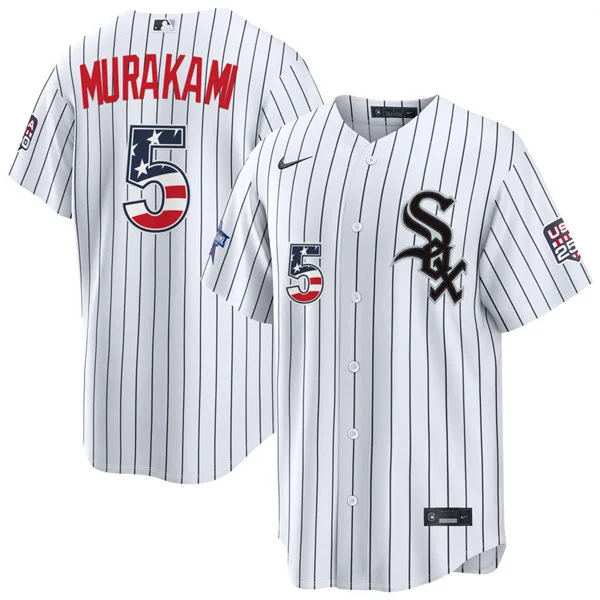 Mens Chicago White Sox #5 Munetaka Murakami Nike White 2026 All-Star Edition Stars & Stripes Stadium Jersey