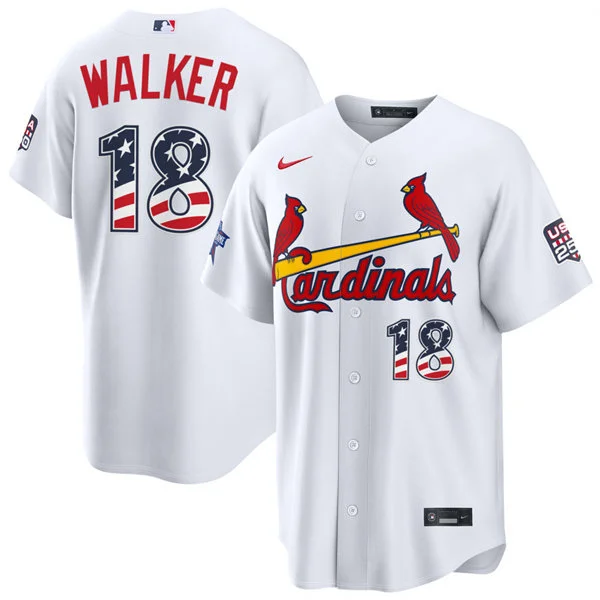 Mens St. Louis Cardinals #18 Jordan Walker Nike White 2026 All-Star Edition Stars & Stripes Stadium Jersey