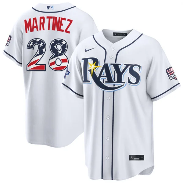 Mens Tampa Bay Rays #28 Nick Martinez Nike White 2026 All-Star Edition Stars & Stripes Stadium Jersey