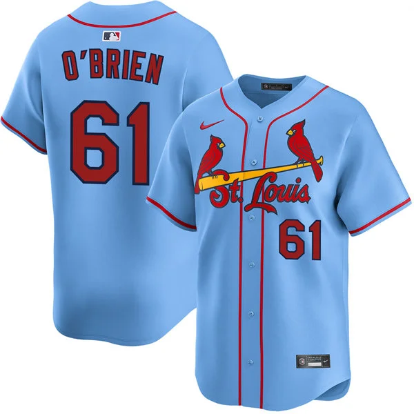 Mens St. Louis Cardinals #61 Riley O'Brien Nike Light Blue Alternate Limited Jersey