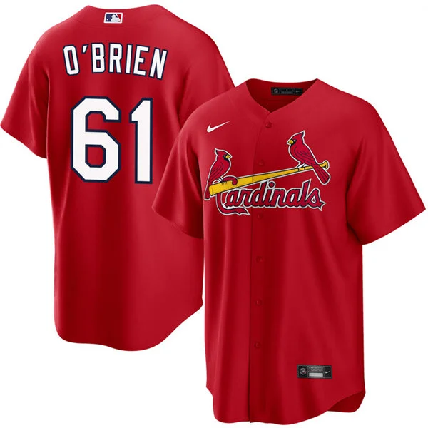 Mens St. Louis Cardinals #61 Riley O'Brien Nike Red Alternate Limited Jersey