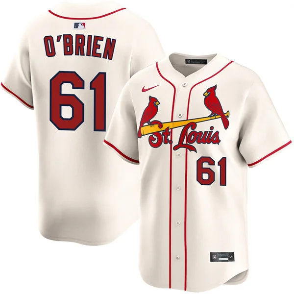 Mens St. Louis Cardinals #61 Riley O'Brien Nike Cream Alternate Limited Jersey