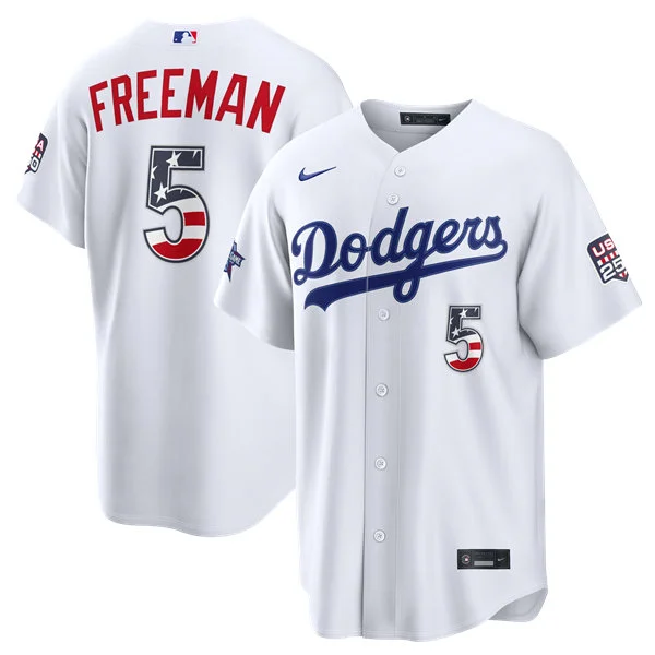 Mens Los Angeles Dodgers #5 Freddie Freeman Nike White 2026 All-Star Edition Stars & Stripes Stadium Jersey