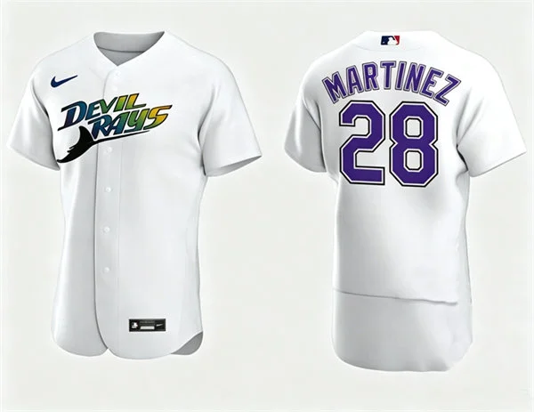 Mens Tampa Bay Rays #28 Nick Martinez Nike White Retro Jersey