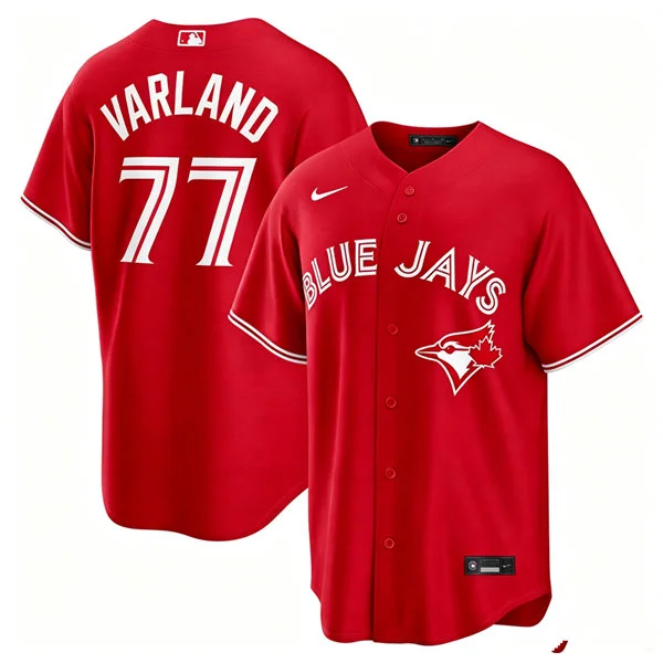 Mens Toronto Blue Jays #77 Louis Varland Nike Red Alternate Limited Jersey