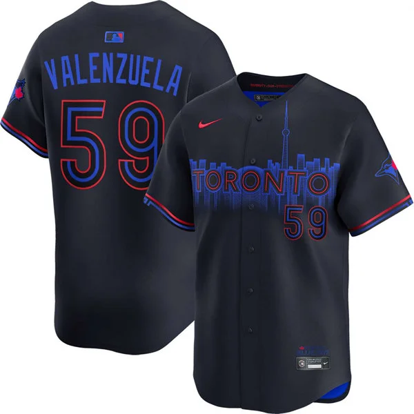 Mens Toronto Blue Jays #59 Brandon Valenzuela Nike Black City Connect Limited Jersey