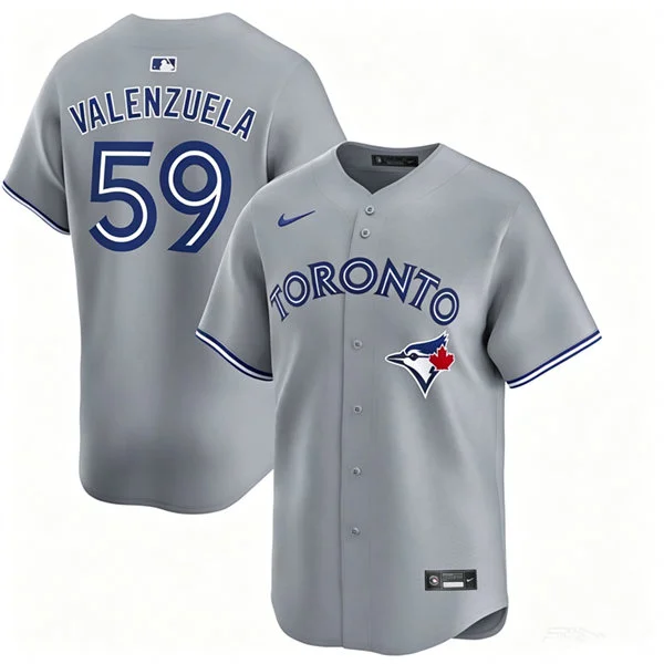 Mens Toronto Blue Jays #59 Brandon Valenzuela Nike Gray Road Limited Jersey