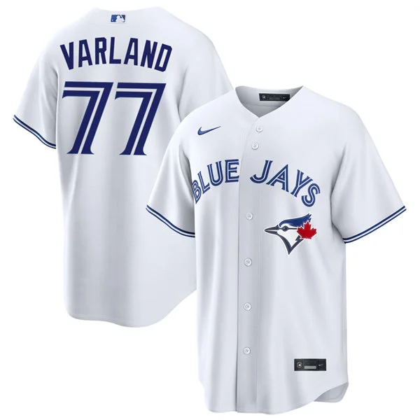 Mens Toronto Blue Jays #77 Louis Varland Nike White Home Limited Jersey