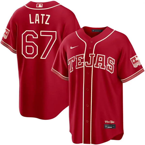 Mens Texas Rangers #67 Jacob Latz 2026 Viva Tejas City Connect Limited 2.0 Jersey Maroon