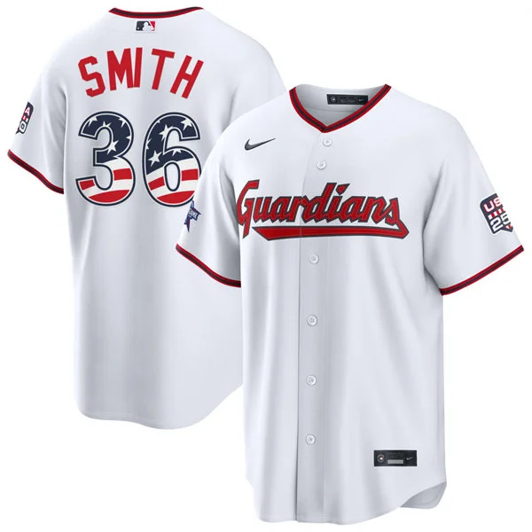 Mens Cleveland Guardians #36 Cade Smith Nike White 2026 All-Star Edition Stars & Stripes Stadium Jersey