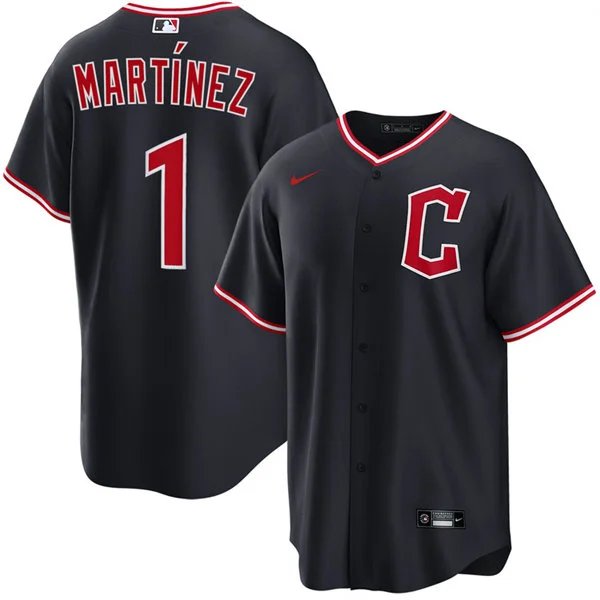 Mens Cleveland Guardians #1 Angel Martinez Nike Navy Alternate Limited Jersey