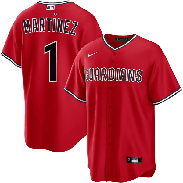Mens Cleveland Guardians #1 Angel Martinez Nike Red Alternate Limited Jersey