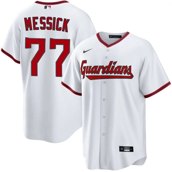Mens Cleveland Guardians #77 Parker Messick Nike White Home Limited Jersey