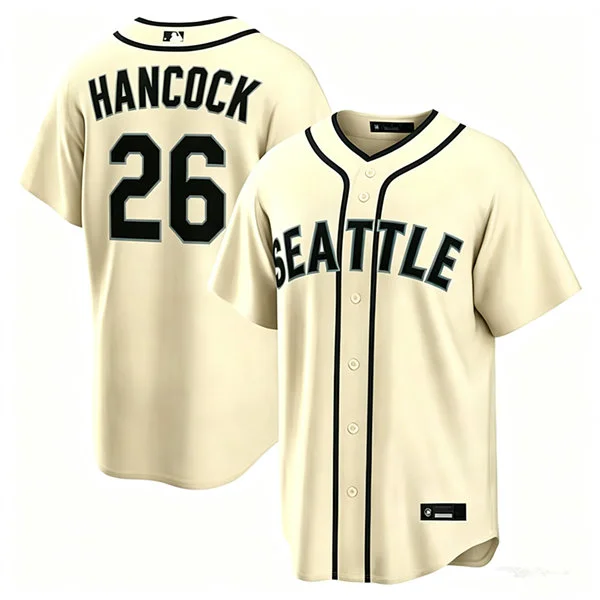 Men's Seattle Mariners #26 Emerson Hancock Cream Retro Limited Jersey