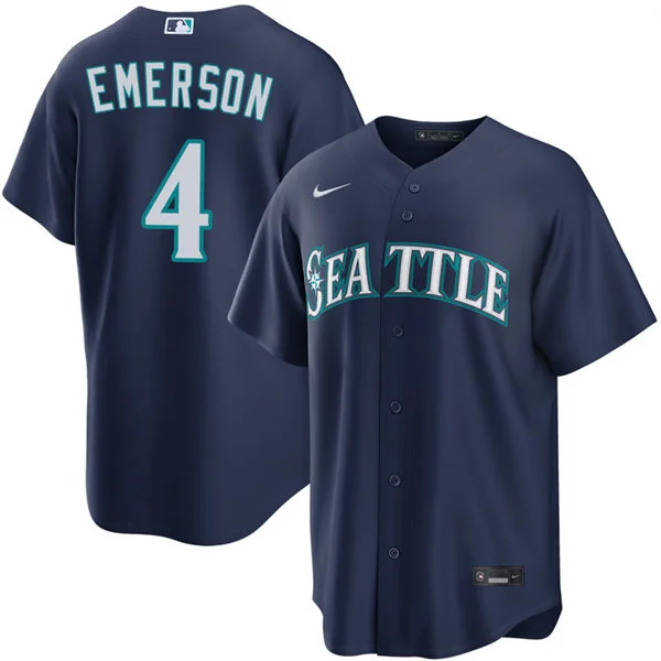 Men's Seattle Mariners #4 Colt Emerson Nike Navy Alternate Limited Jersey