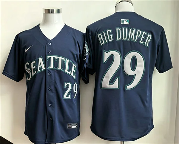 Men's Seattle Mariners #29 Cal Raleigh Nickname Big Dumper Nike Navy Alternate Limited Jersey