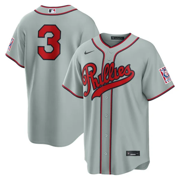 Mens Philadelphia Phillies #3 Bryce Harper Gray Nike 2026 Field of Dreams Stadium Jersey