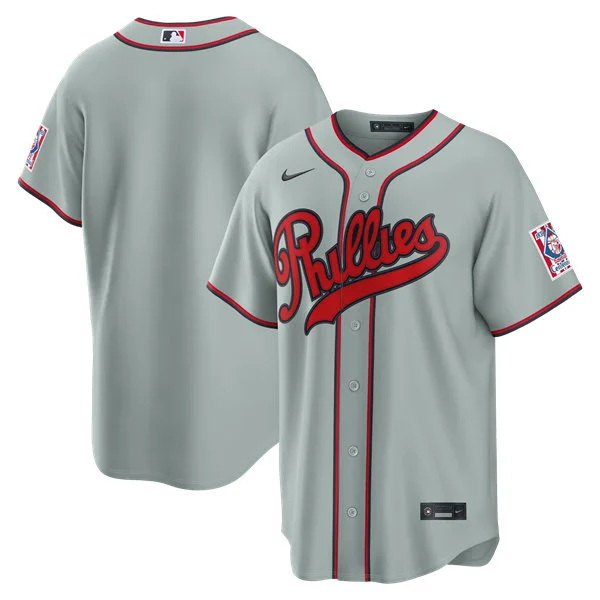 Mens Philadelphia Phillies Blank Gray Nike 2026 Field of Dreams Stadium Team Jersey