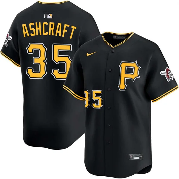 Mens Pittsburgh Pirates #35 Braxton Ashcraft Nike Black Alternate Limited Jersey