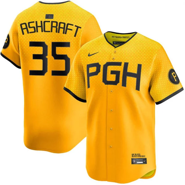 Mens Pittsburgh Pirates #35 Braxton Ashcraft Gold City Connect Jersey