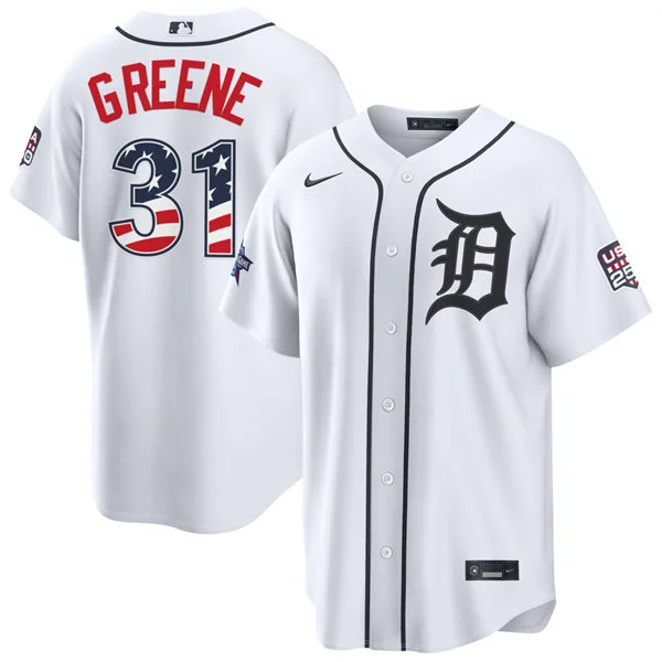 Men's Detroit Tigers #31 Riley Greene Nike White 2026 All-Star Edition Stars & Stripes Stadium Jersey
