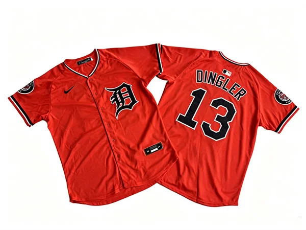 Men's Detroit Tigers #13 Dillon Dingler Nike 2026 Orange Alternate Limited Jersey
