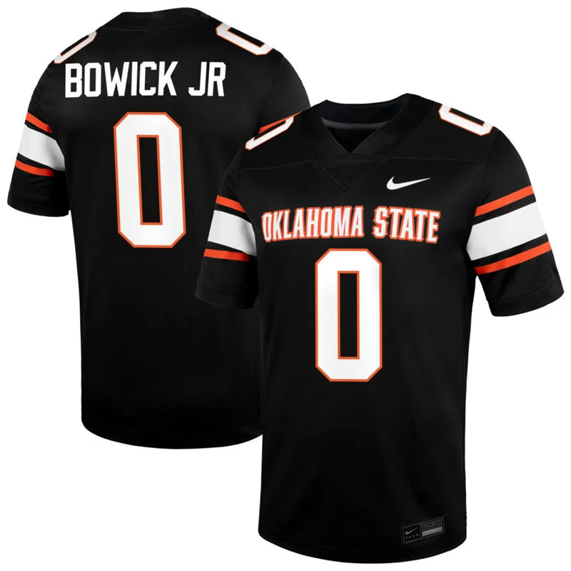 Oklahoma State Cowboys #0 Justin Bowick Jr. Nike 2026 Black College Football Jersey