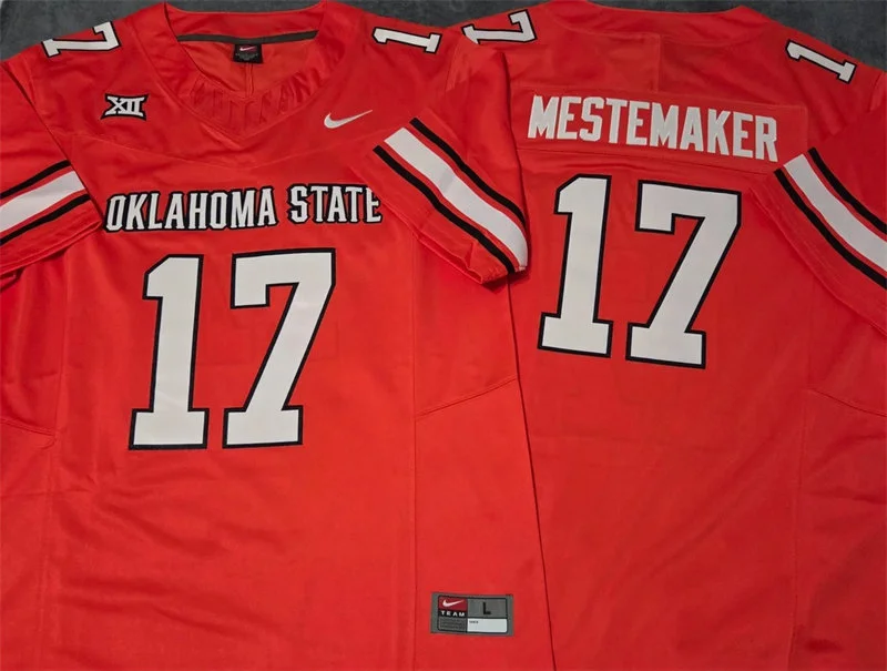 Oklahoma State Cowboys #17 Drew Mestemaker Nike 2026 Orange College Football Jersey