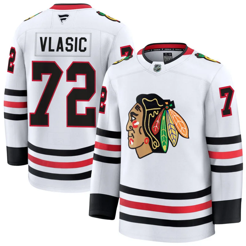 Mens Chicago Blackhawks #72 Alex Vlasic Fanatics Away White Jersey