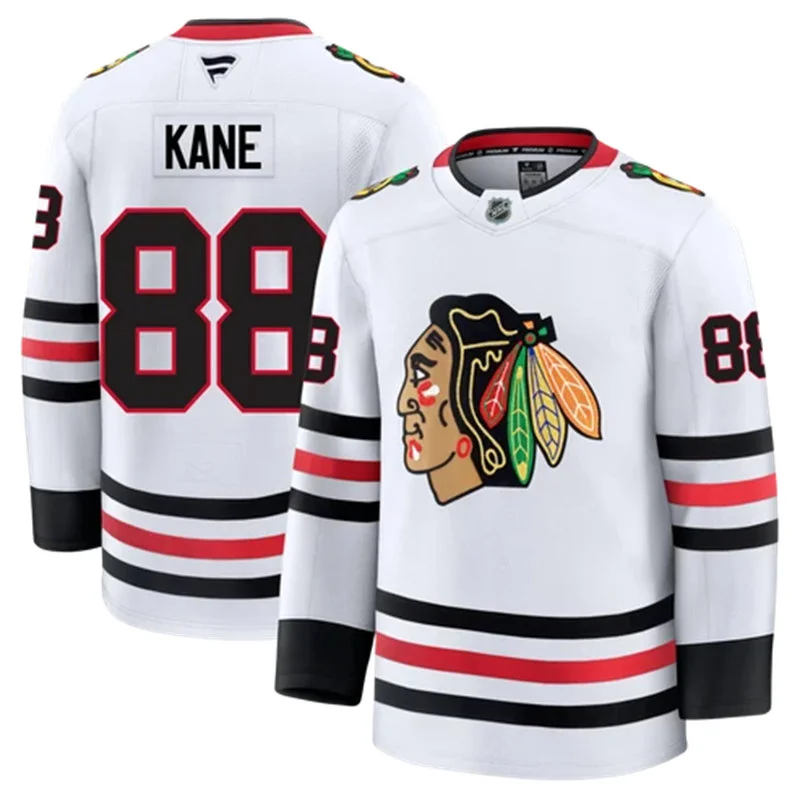 Mens Chicago Blackhawks #88 Patrick Kane Fanatics Away White Jersey
