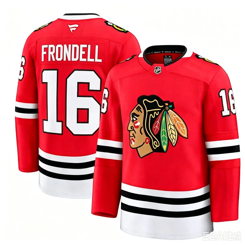 Mens Chicago Blackhawks #16 Anton Frondell Fanatics Home Red Jersey