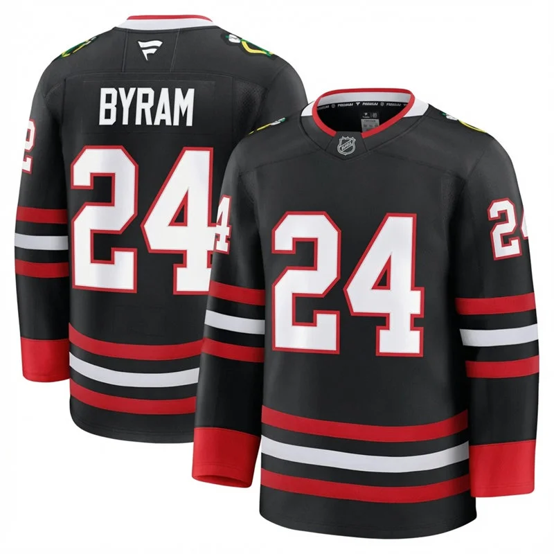 Mens Chicago Blackhawks #24 Bowen Byram Fanatics Black Alternate Jersey