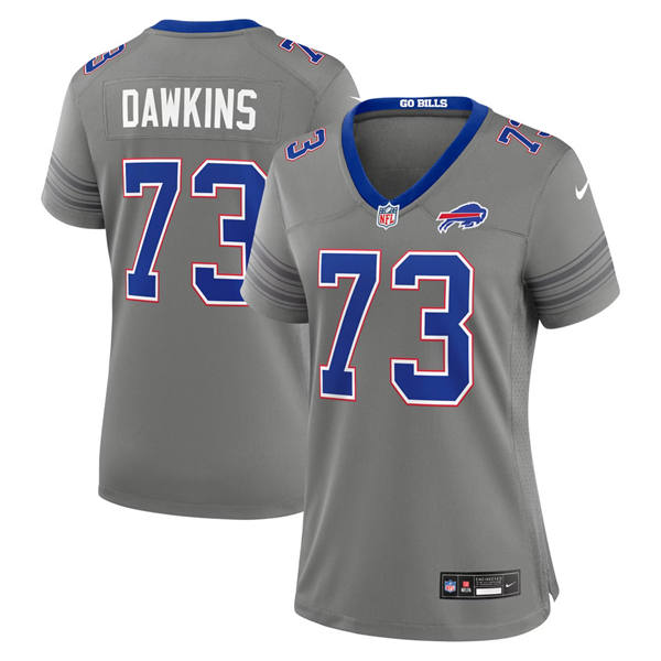Wome's Buffalo Bills #73 Dion Dawkins Nike Gray Nickel City Limited Jersey