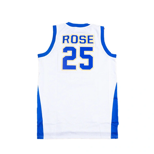 Stitched #25 DERRICK ROSE Simeon Wolverines HIGH SCHOOL BASKETBALL JERSEY White