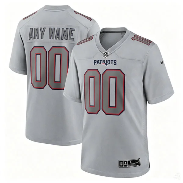 New England Patriots Custom Nike Gray Atmosphere Fashion Game Jersey