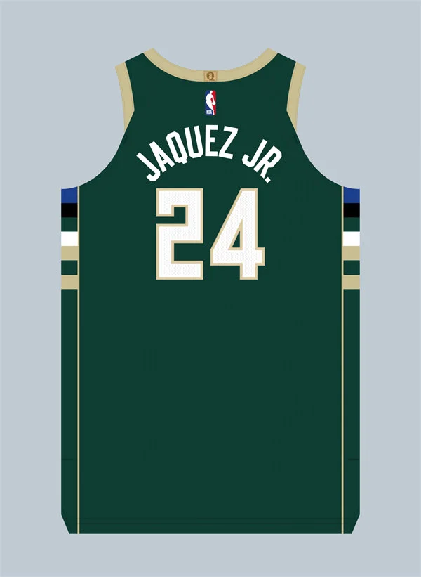 Mens Milwaukee Bucks #24 Jaime Jaquez Jr. Green Icon Edition Swingman Jersey
