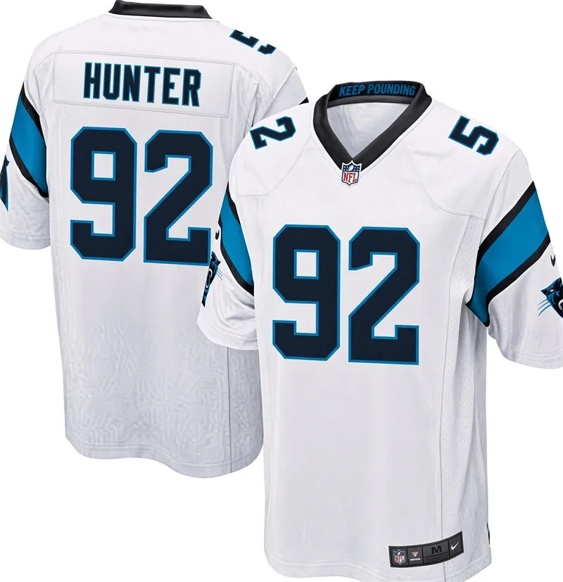 Mens Carolina Panthers #92 Lee Hunter Nike White Vapor F.U.S.E. Limited Jersey
