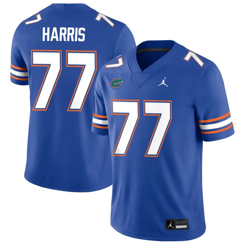 Florida Gators #77 Knijeah Harris Royal Football Game Jersey