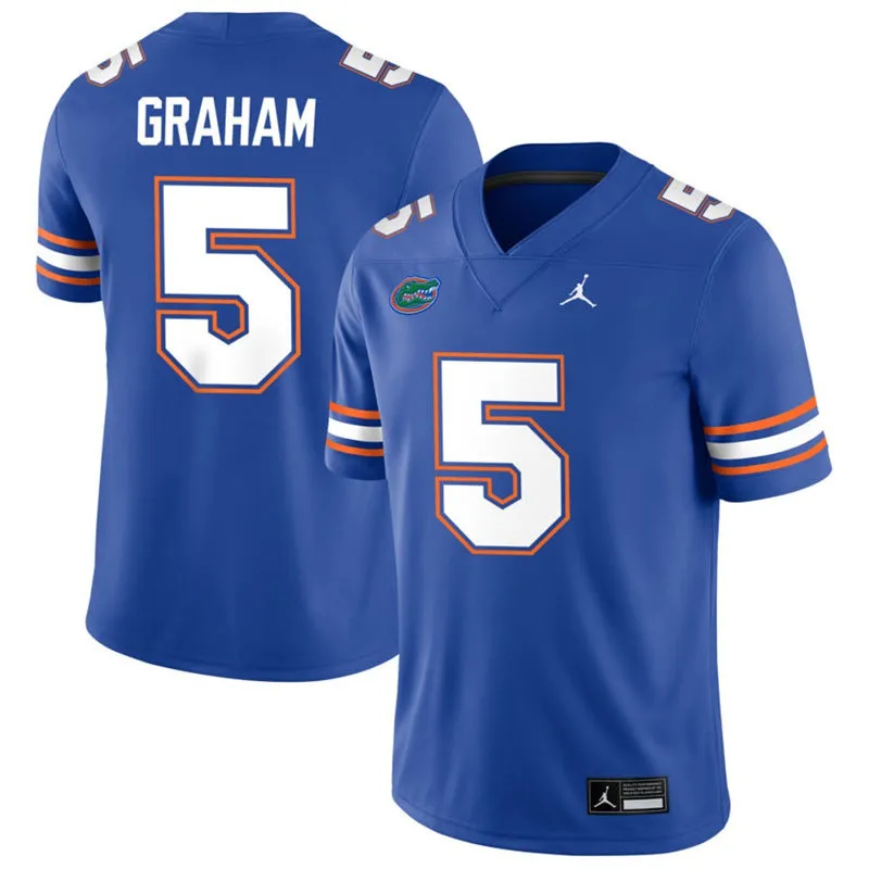 Florida Gators #5 Myles Graham Royal Football Game Jersey