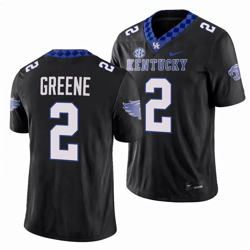 Kentucky Wildcats #2 Sam Greene Black Football Game Jersey